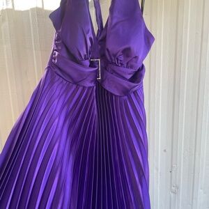 Elegant Purple Pleated Prom Dress